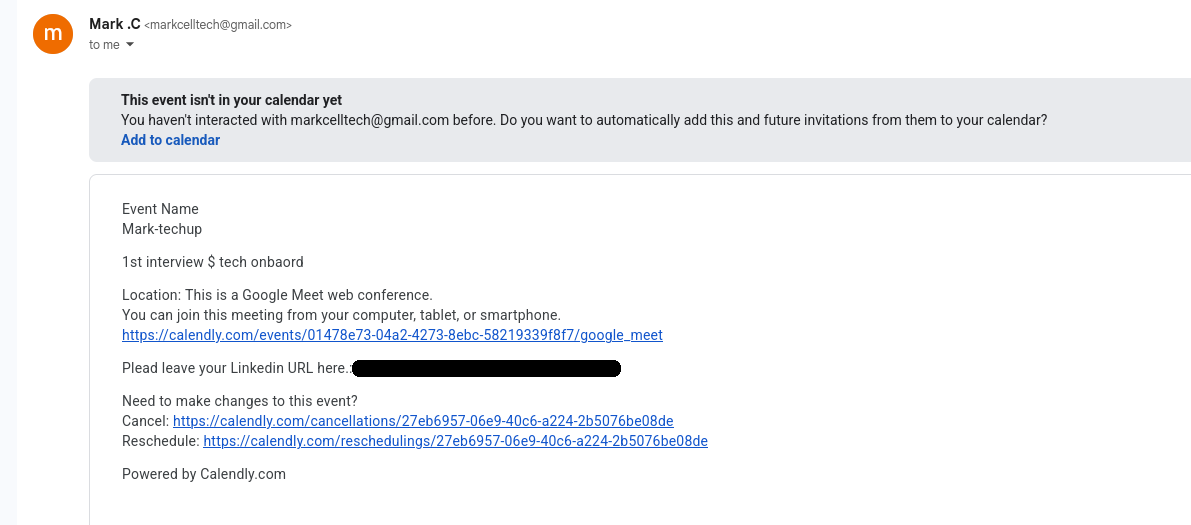 Image: The interview invitation I got from AngelNova The interview invitation I got from AngelNova