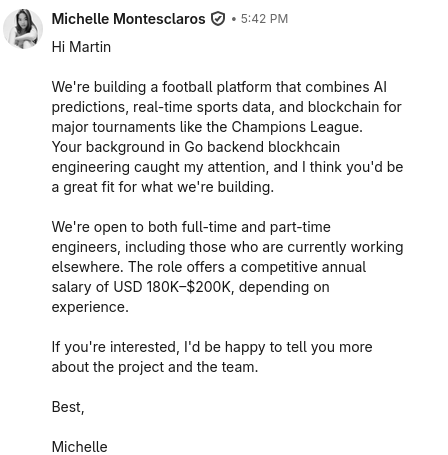 Image: Initial message I got from AngelNova Initial message I got from AngelNova