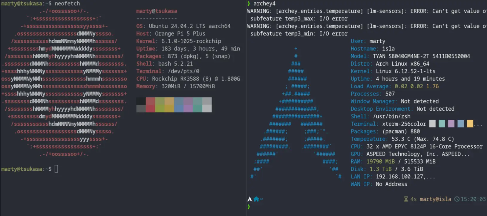 Image: Neofetch of my researcg machines Neofetch of my researcg machines
