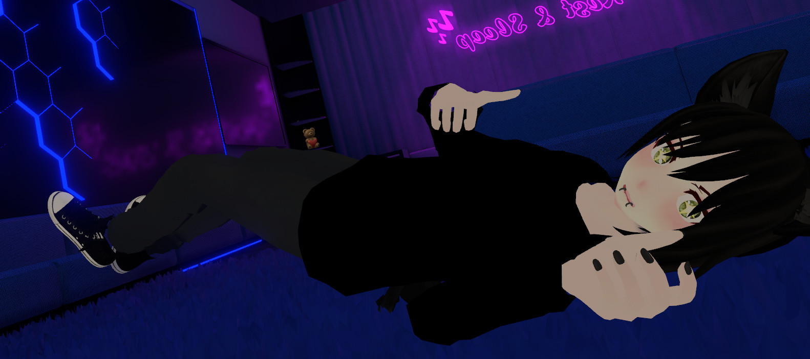 Laying down in VR